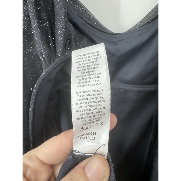 Alex Evenings Glitter Mesh Cowl Neck Cold Shoulder Maxi Dress Women 6 Grey - Picture 5 of 10